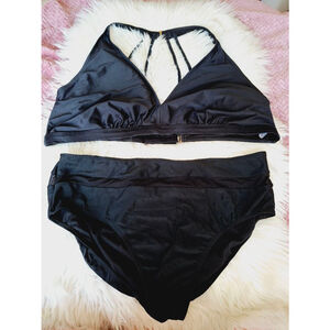 Women's Time and Tru Black Swimsuit 3X 1X